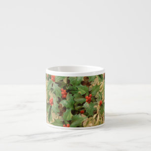 Stechpalmen-Beeren-Grün-Weihnachten-Festtage-Vinta Espressotasse
