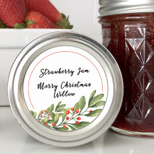 Stechpalmen-Beeren-Leere-Homemade-Glas-Einmachglas Runder Aufkleber