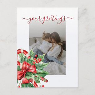 Stechpalmen-Beeren-Süßigkeiten-Schrift Familien-Fo Postkarte