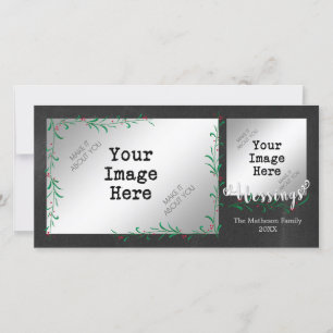 Stechpalmen-BeereSwag SEGEN Foto Feiertagskarte