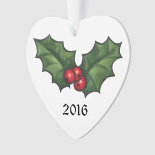Stechpalmen-Blätter und -beeren Ornament