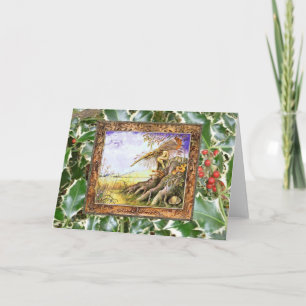 Stechpalmen-Geist-Karte Feiertagskarte