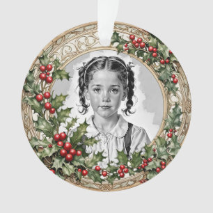 Stechpalmen-Rahmen für individuelles Weihnachtsfot Ornament