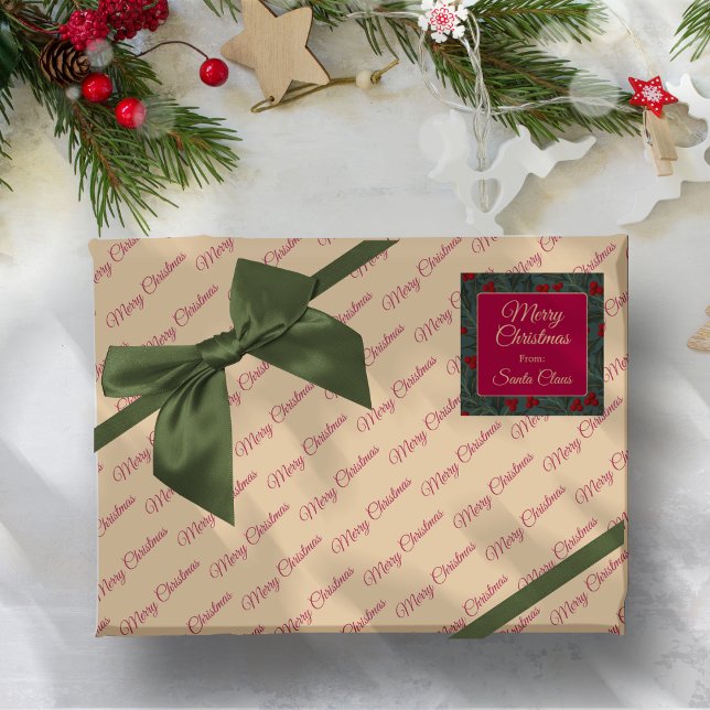Stechpalmen-Weihnachten Geschenkpapier (Von Creator hochgeladen)