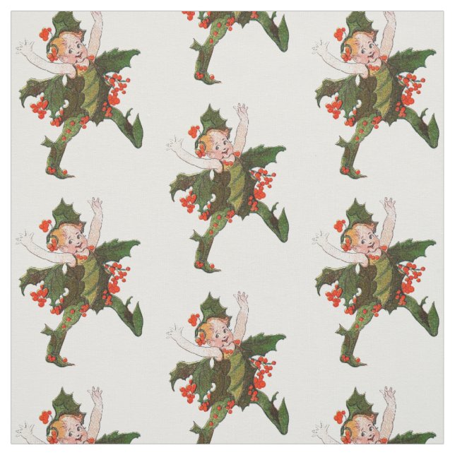 Stechpalmen-WeihnachtsBlumen-Kinderniedliches Stoff (Muster)
