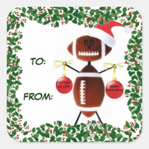 Stechpalmen-Weihnachtsfußball-Geschenk-Umbau Quadratischer Aufkleber