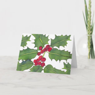 Stechpalmen-Weihnachtskarte 1 Feiertagskarte