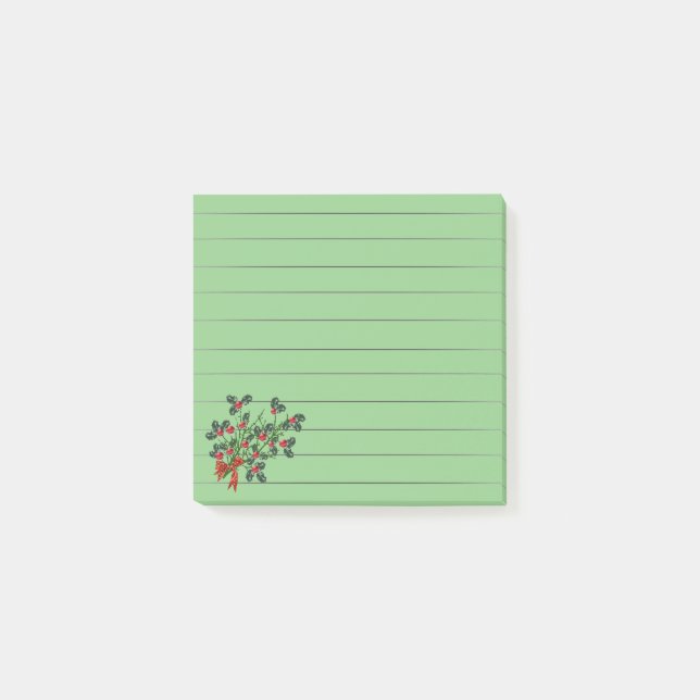Stechpalmen-Zweig Post-it Notes Klebezettel (Vorderseite)