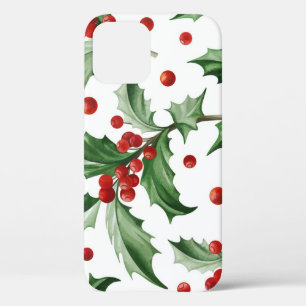 Stechpalmenblätter Nahtloses Weihnachtssymbol Case-Mate iPhone Hülle
