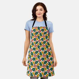 Stechpalmenblätter Retro modernes großes Druckmust Schürze