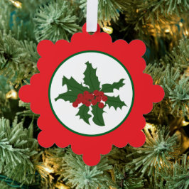 Stechpalmenblätter und -beeren ornament karte