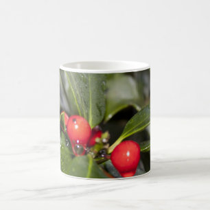 Stechpalmenblätter und rote Beeren, Weihnachten Tasse