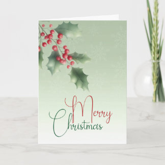 Stechpalmenzweig Frohe Weihnachtskarte Feiertagskarte