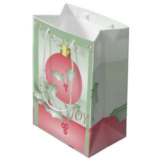 Stechpalmenzweige Hellgrün Rosa Mittlere Geschenktüte
