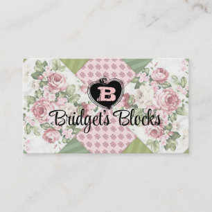 Stechwork-Steppkarte für Vintage Rose Visitenkarte