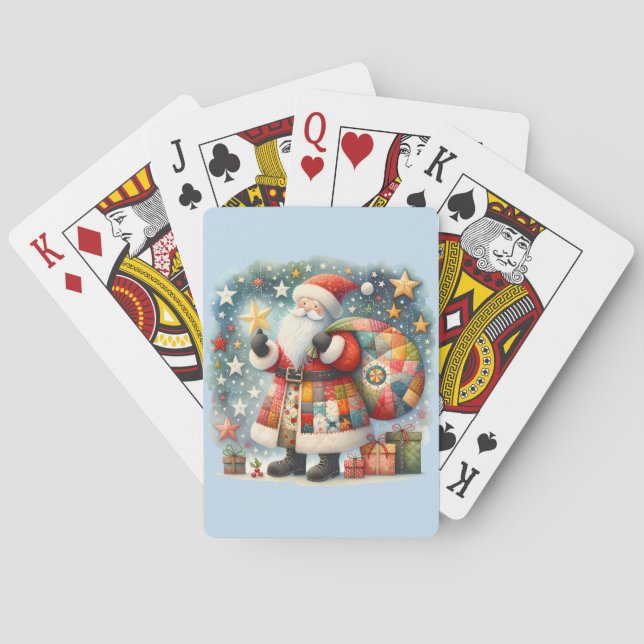 Stechwork Weihnachten mit Weihnachtsstern Spielkarten (Rückseite)