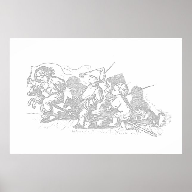 Steckenpferd-Kinderkunstposter Poster (Vorne)