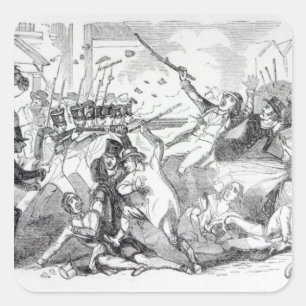 Stecker-Plan-Aufstand in Preston Quadratischer Aufkleber