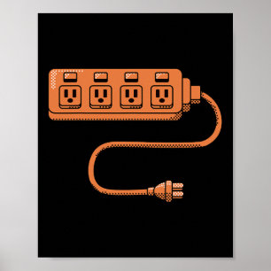 Stecker und Sockeln für elektrische Steckdosen Hal Poster