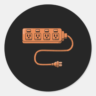 Stecker und Sockeln für elektrische Steckdosen Hal Runder Aufkleber