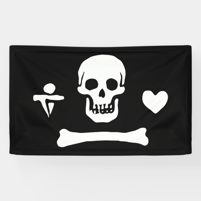 Stede Bonnet Pirate Flag Piratenflagge Banner (Horizontal)