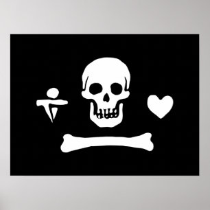 Stede Bonnet Pirate Flag Piratenflagge Poster