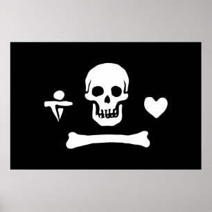 Stede Bonnet Pirate Flag Piratenflagge Poster