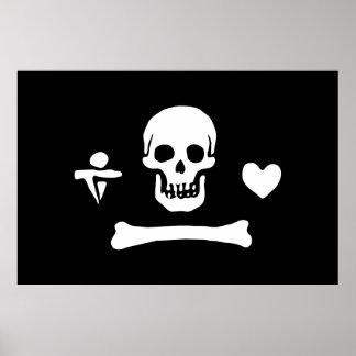 Stede Bonnet Pirate Flag Piratenflagge Poster