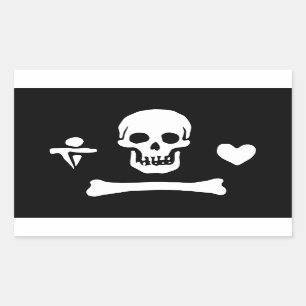 Stede Bonnet Piratenflagge Jolly Roger Rechteckiger Aufkleber