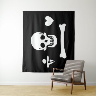 Stede Bonnet Piratenflagge Jolly Roger Wandteppich