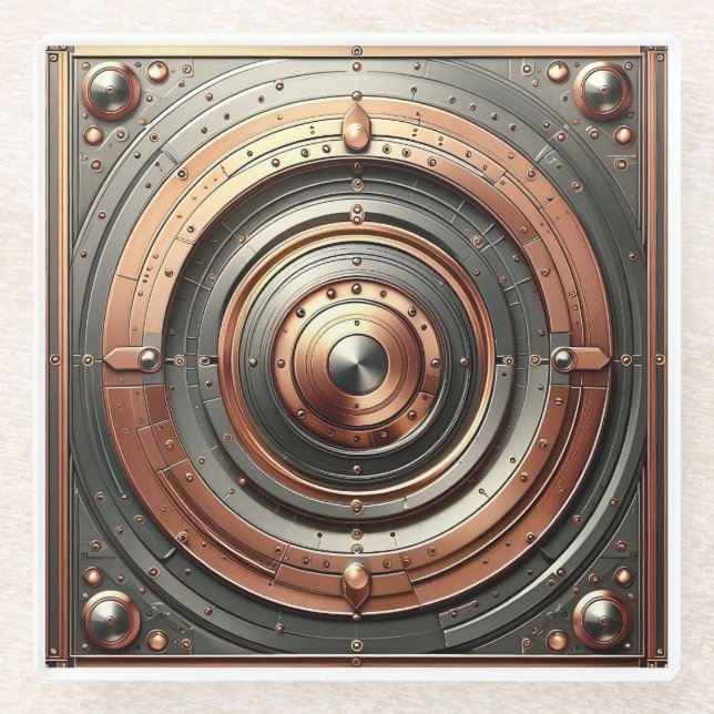 steel and copper metal object glasuntersetzer (Vorderseite)
