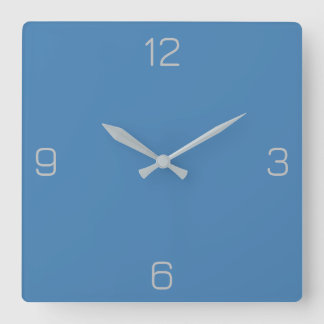 Steel Blue 4682B4 Color - Option Name hinzufügen Quadratische Wanduhr