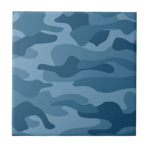 Steel Blue Monocolor Camouflage Fliese