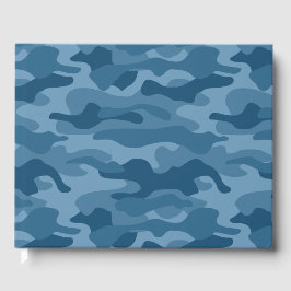 Steel Blue Monocolor Camouflage Gästebuch