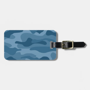 Steel Blue Monocolor Camouflage Gepäckanhänger