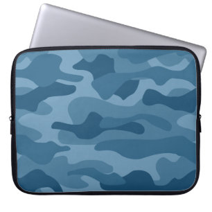 Steel Blue Monocolor Camouflage Laptopschutzhülle