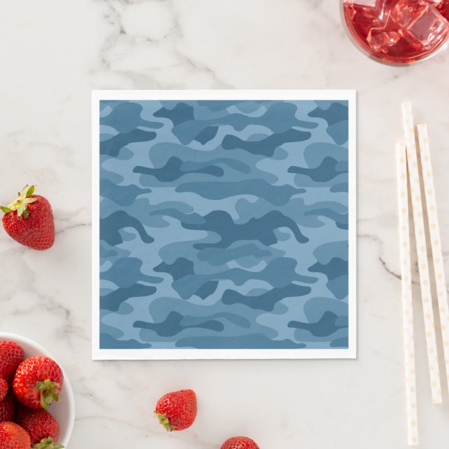 Steel Blue Monocolor Camouflage Serviette (Beispiel)