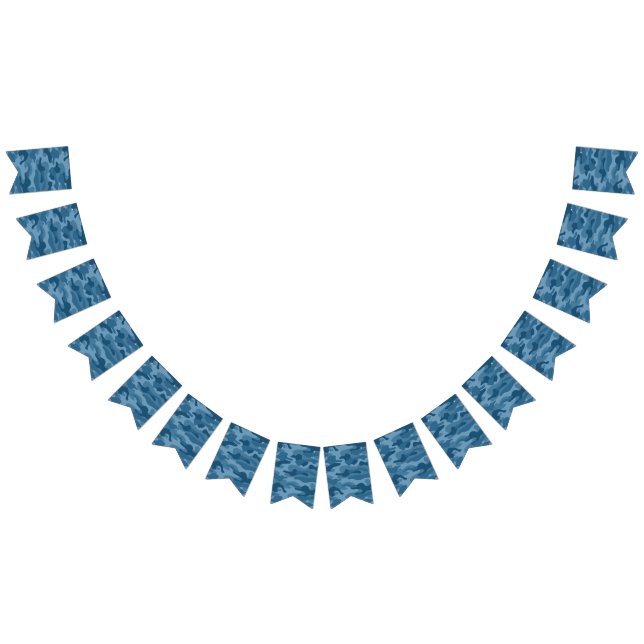 Steel Blue Monocolor Camouflage Wimpelkette (Alle)