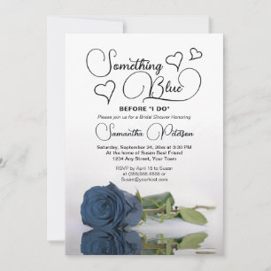 Steel Blue Rose Etwas Blue Brautparty Einladung