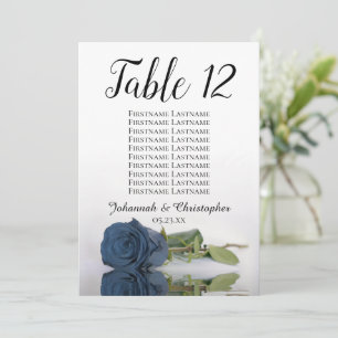 Steel Blue Rose Hochzeitstisch Seekarte Groß