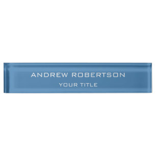 Steel Blue Schlicht Elegant Minimalistisch Simple Namensplakette