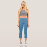 Steel Blue Solid Blank Color Capri Leggings<br><div class="desc">Schöne elegante Farbtextur. Geeignet für formelle/informelle Anlässe. Es ist abstrakt und verleiht dem Ganzen ein modisches Aussehen. #4381A8</div>