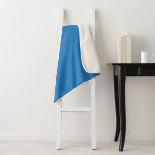 Steel Blue Solid Schlicht Color Sherpadecke