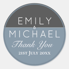 Steel Blue Vielen Dank für Ihr Interesse / Dekorat Runder Aufkleber