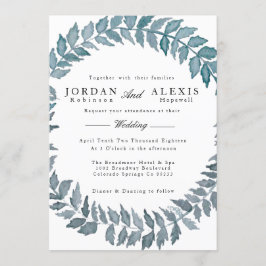 Steel Blue Vine | Wasserfarbenfrohe Hochzeit Einladung