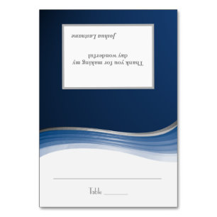 Steel Blue Wave Sitzkarte Tischnummer