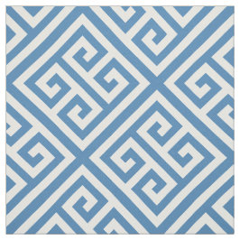 Steel Blue White Med Griechischer Key Diag T Muste Stoff