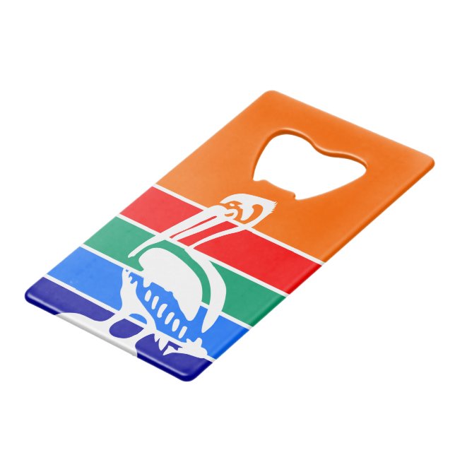 Steel Bottle Opener Fahne von St. Petersburg Geldbeutel Flaschenöffner (Rückseite Schrägansicht)