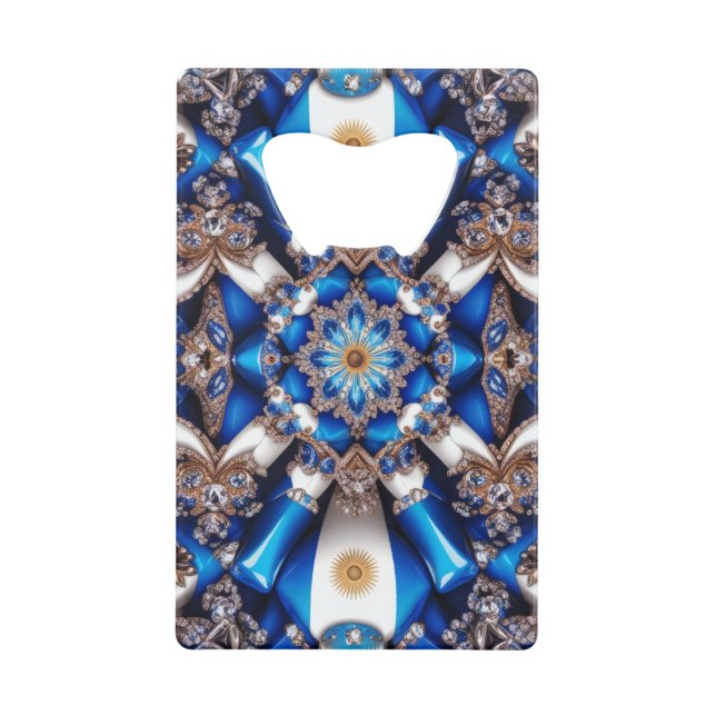 Steel Bottle Opener mit argentinischen Farben Geldbeutel Flaschenöffner (Vorderseite)