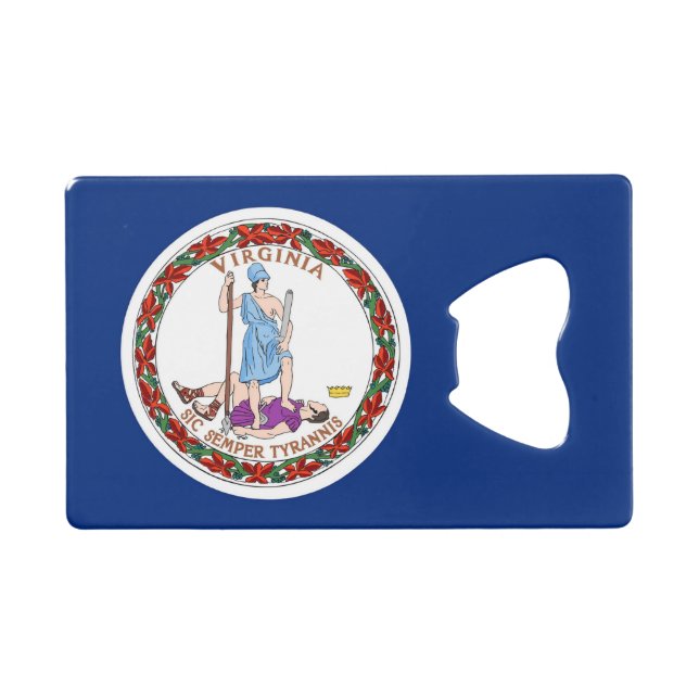 Steel Bottle Opener mit der Flagge von Virginia, U Geldbeutel Flaschenöffner (Vorderseite (Horizontal))